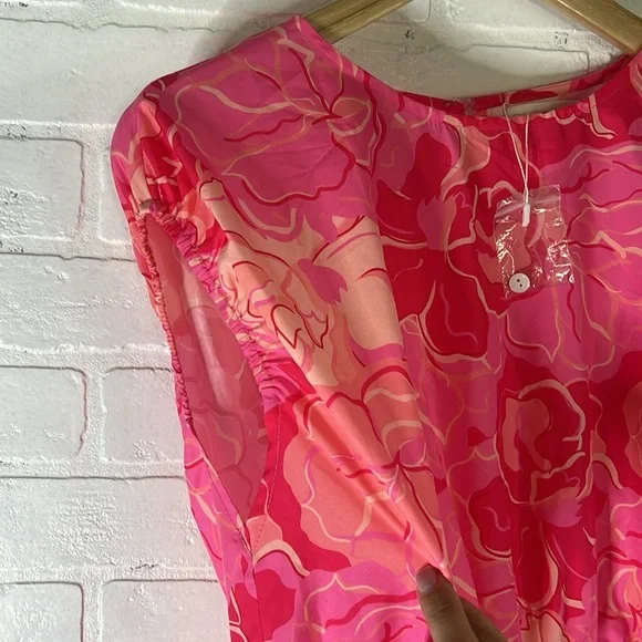 New! Gingham & Heels Jaidon Midi Dress - Pink Hibiscus Size AU 10 (Size US 6) - Picture 10 of 15